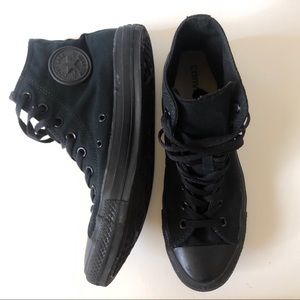 Black on Black High Top Converse All Star